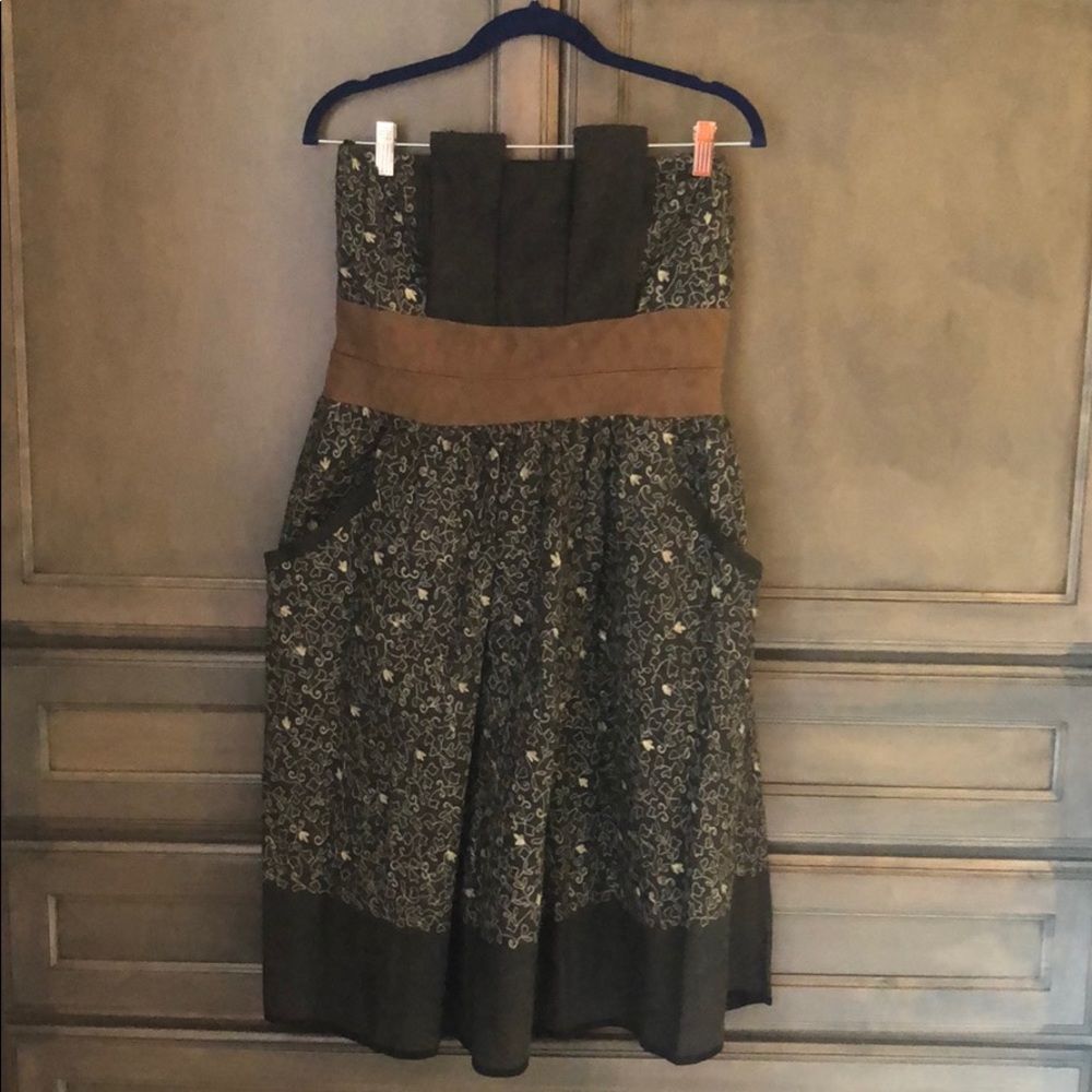 Grey felt like cotton strapless dress